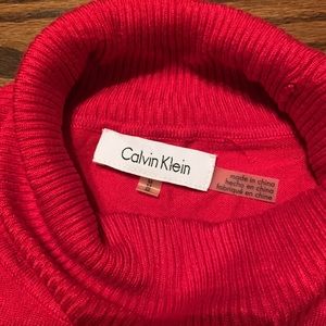 Calvin Klein bright red turtleneck sweater. Size M.